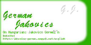 german jakovics business card